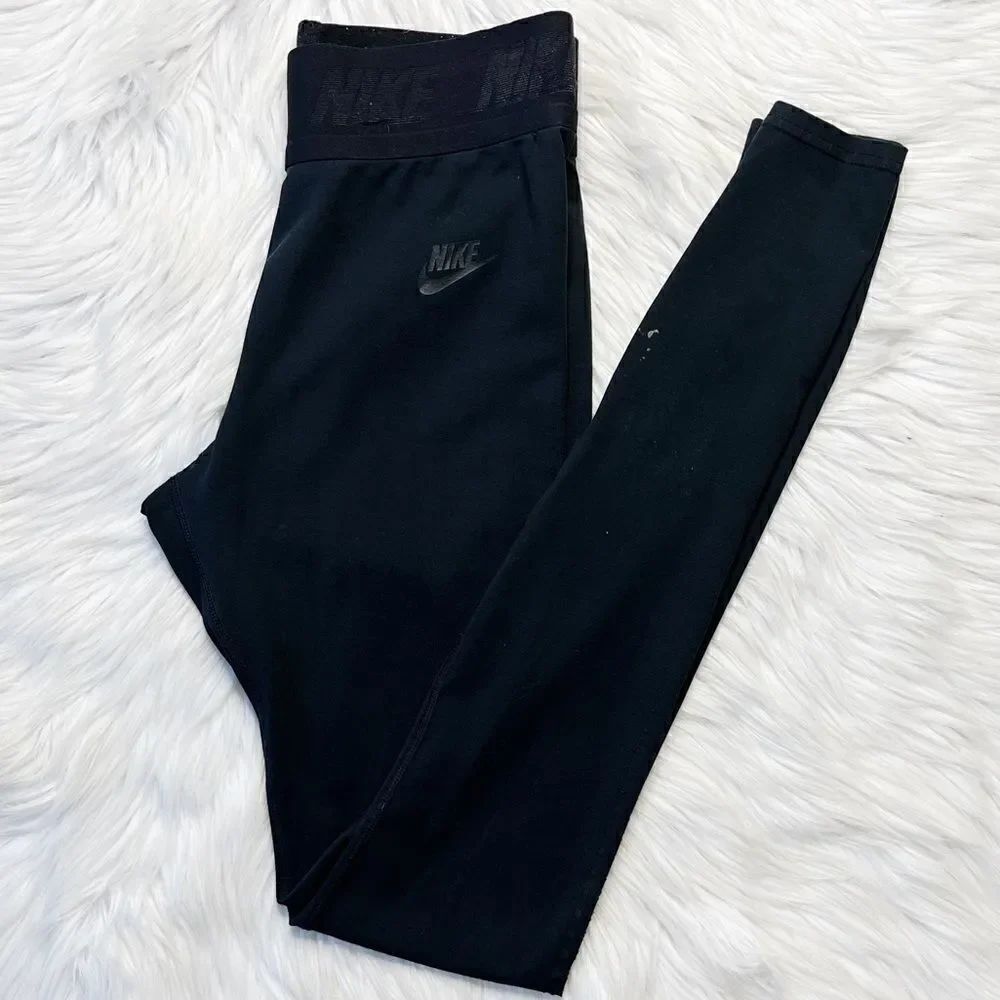 Nike Full Length Leggings Tights Black Size Small